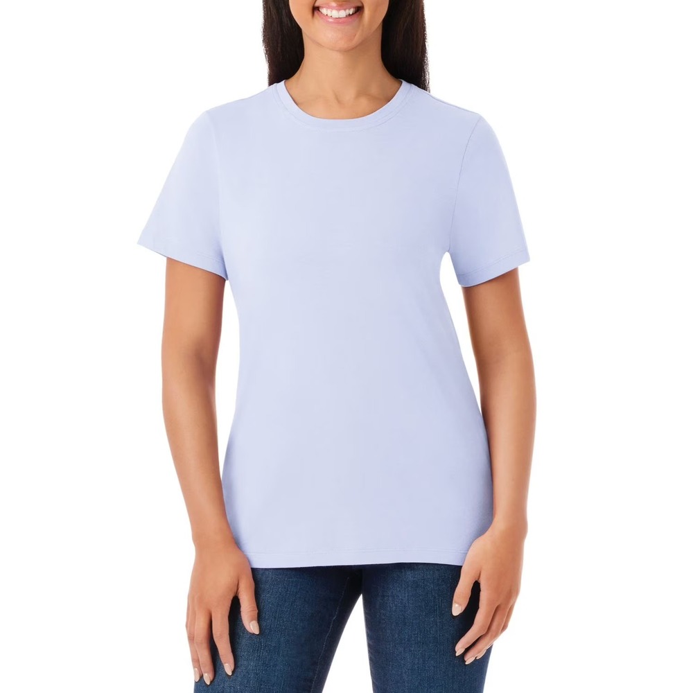 Members Mark Womens Tee Blue Size XS Glacier Short Sleeve Crewneck Classicwear